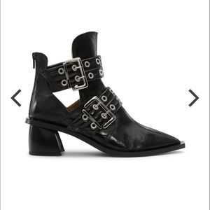 GANNI Chunky Buckle Open Cut Boots - 37 - Never Worn w/ Box